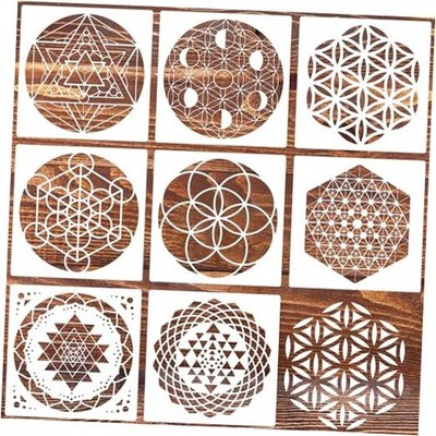 Sacred Geometry Stencil 8inch Reusable Stencils for Crafts Sacred Geometric