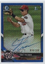2018 Bowman Chrome Prospect HTA Blue Mojo Refractor 70/150 Cole Freeman Auto 8az
