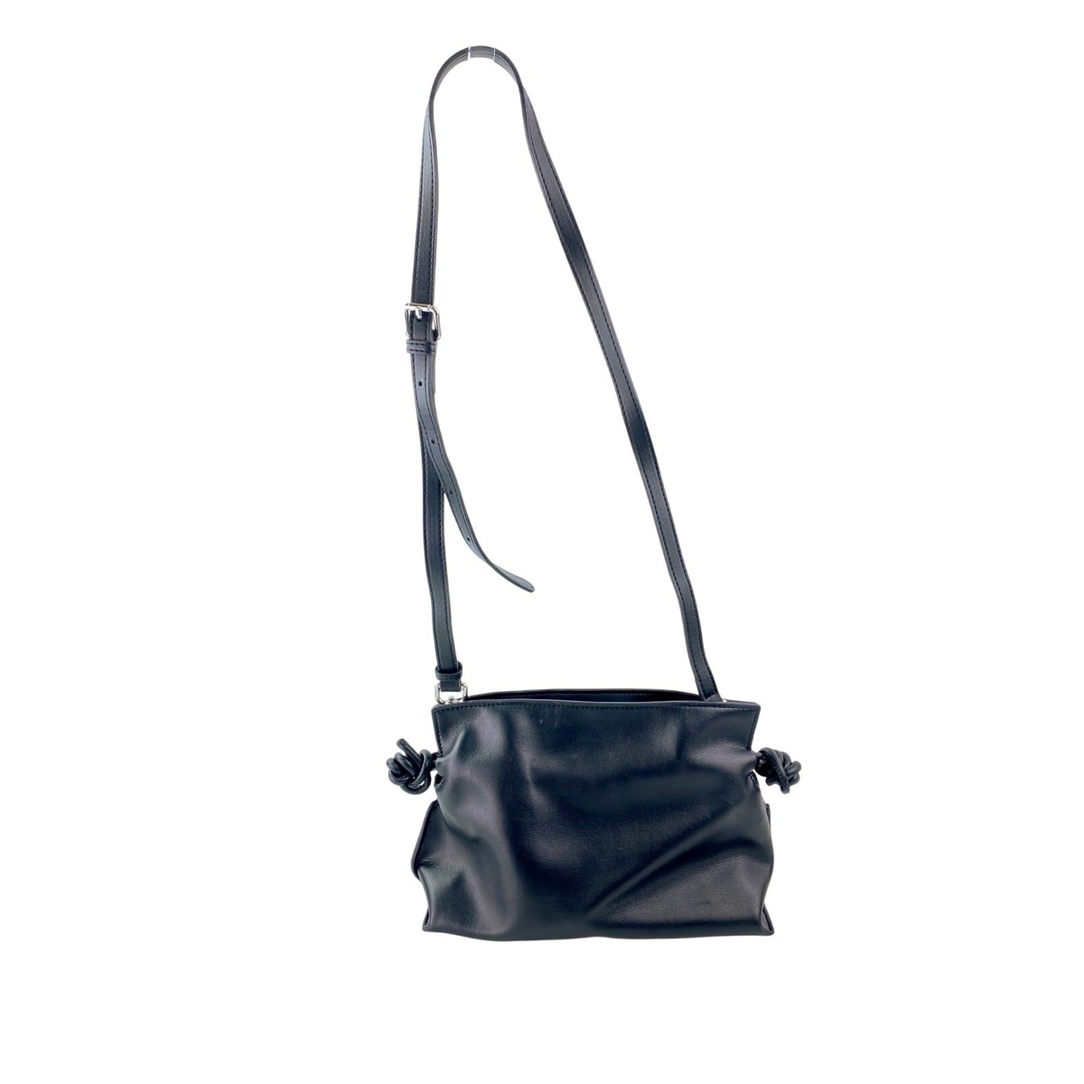 NEW Tiffany & Fred Black Leather Loewe Flamenco Dupe Crossbody