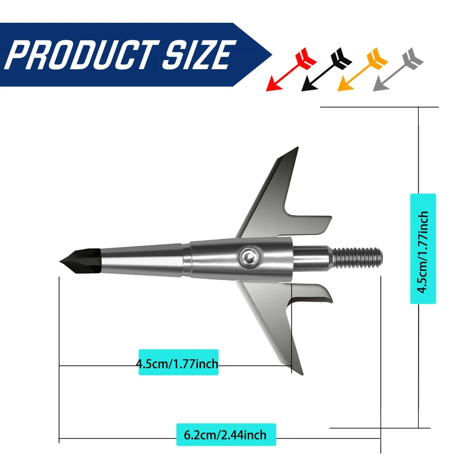 24Pcs Swhacker Broadheads 100Gr Red/Silver Expandable Sharp Blade Crossbow Tips - Image 4 of 4