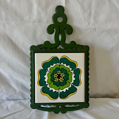 Vintage 70s Groovy Flower Power Metal Trivet video thumbnail