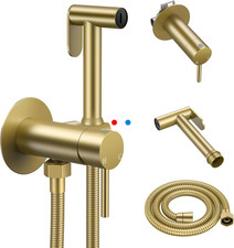 Built-In Hot and Cold Bidet Sprayer, Warm Water Bidet, Brushed Gold