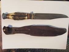 Vintage Solingen "Original Bowie Knife" #445 Stag Handle with sheath.