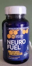 Natural Stacks Neuro Fuel For Focus & Memory, 75 Vegan Capsules EXP 01/2027