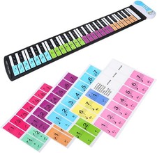 Removable Piano Stickers,Electronic Keyboard Note Keys Stickers Labels For 49/61