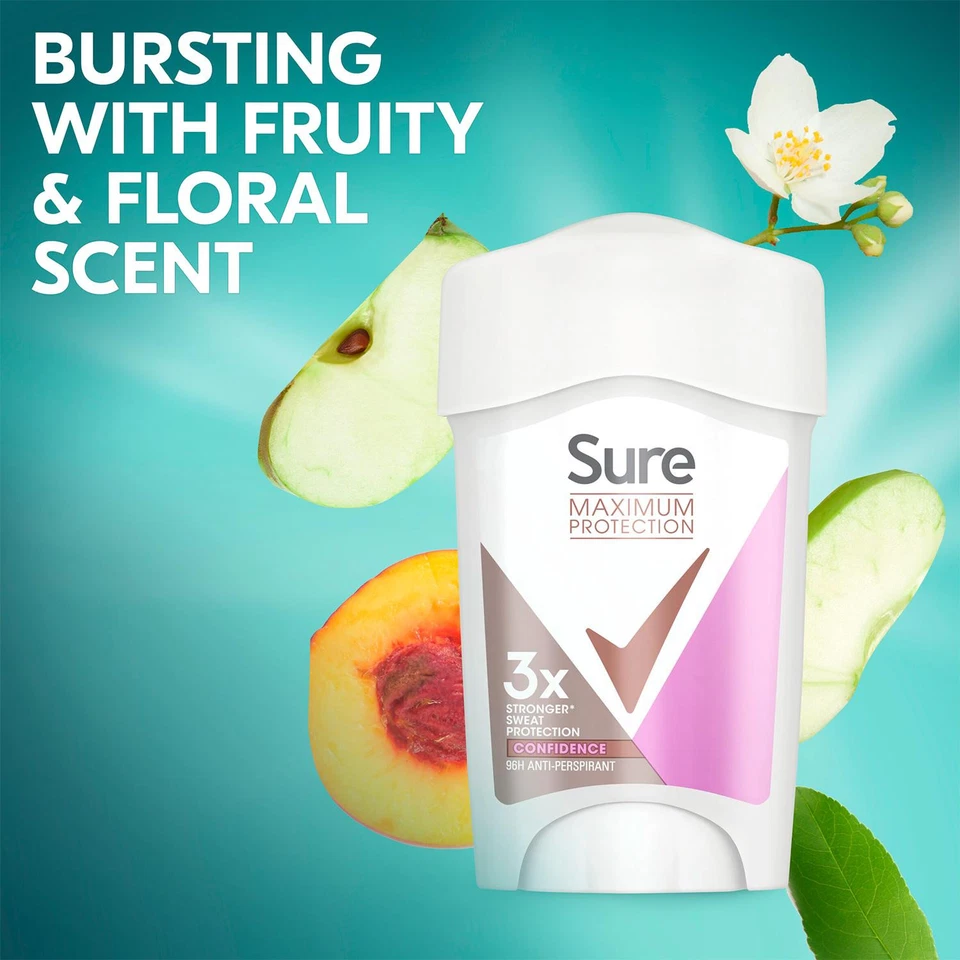 Sure Women Maximum Protection Confidence Anti-Perspirant Cream, 6 Pack, 45ml - Image 2 of 4