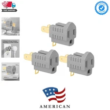 3 Pack 3-Prong to 2-Prong Adapter Polarized Grounding Converter 3 Pin to 2 Pi...