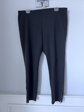 Womens Eileen Fisher Dark Charcoal Stretch Pants Leggings Zip Hems Size L