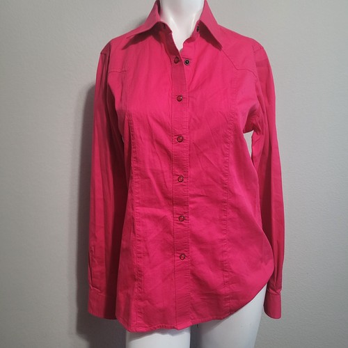 Rockies Medium Hemd Druckknopf Frontkragen Rosa Polo Western Cowgirl