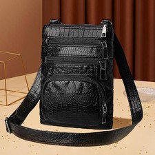 Real Leather Shoulder Bag Handbag Purse Cross Body Organizer Smart Phone Pockets