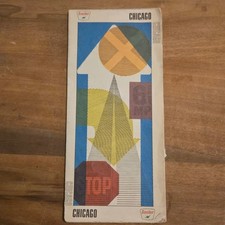 1968 Vintage Sinclair Chicago Street Map Mid-...
