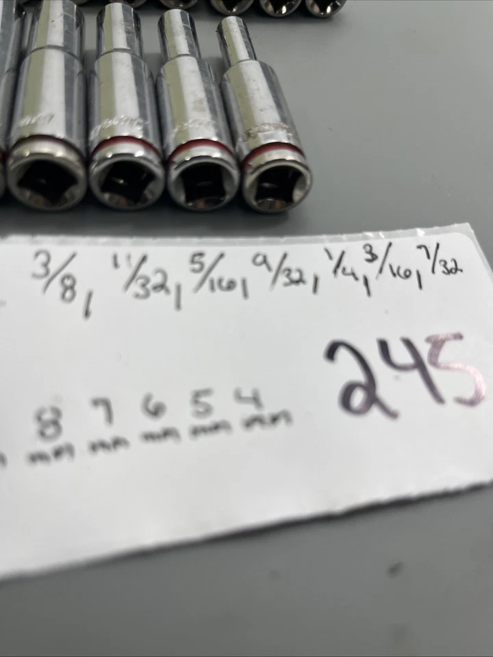 DURALAST  17 PIECE RATCHET SOCKET DEEP SET 1/4 used CONDITION SAE MM - Image 3 of 4