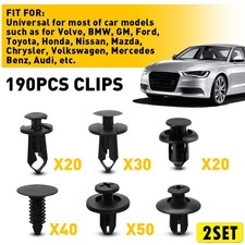 380pcs Universal Car Plastic Rivets Fastener Auto Fender Bumper Push Pin Clip EV