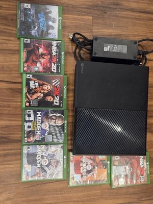 Xbox One 1540 1TB Console Bundle w/ 10 Games Controller Tested Works Black