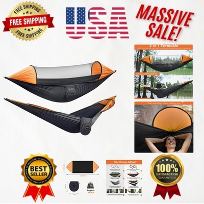 Versatile 2-Person Hammock with Mosquito Net & Sun Shades for Outdoor Comfort