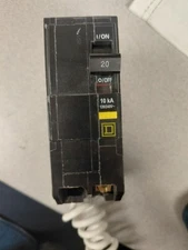 Square D, 2 Pole 20 Amp GFCI Breaker, QOB220GFCI