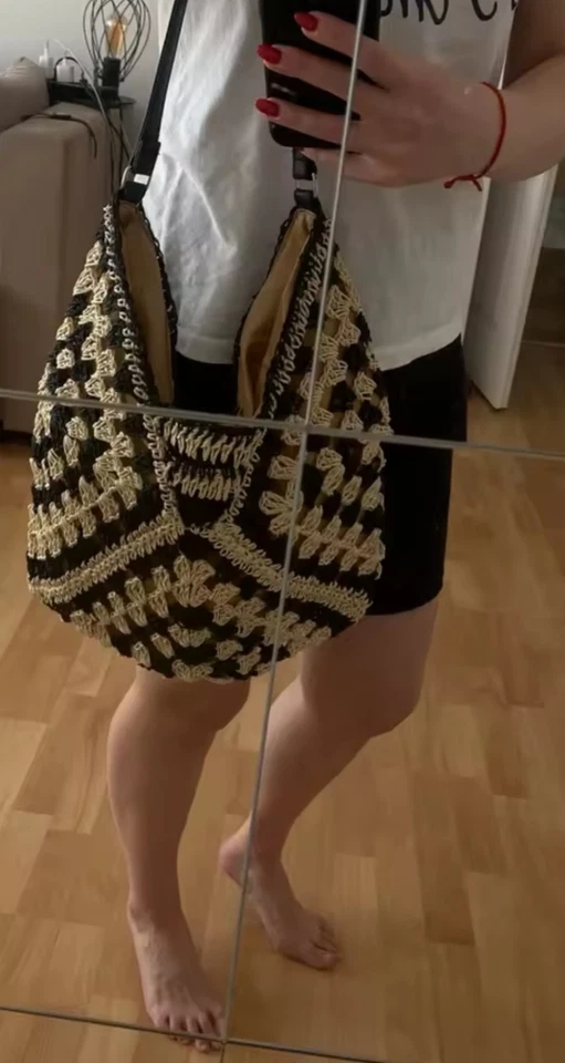 Strandtasche Groß häkeltasche gehäkelt Tasche Beige Shoppingtasche Häkel Tasche - Bild 2 von 3