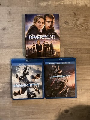 Divergent, Insurgent, Allegiant Blu-ray DVD Movie Bundle Lot of 3