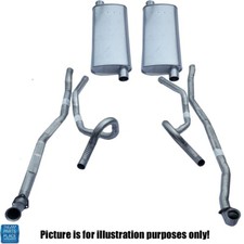 66-67 Pontiac Gto Lemans Dual Exhaust System Complete Without Ram Air Aluminized