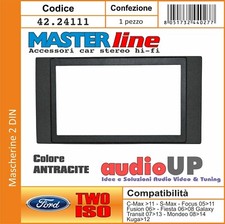 MASCHERINA AUTORADIO 2 DIN CON CORNICE IN TINTA PER FORD FIESTA DAL 2006 AL 2008