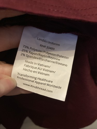 Landau ProFlex WOMENS Full ZIP WINE Scrub Jacket LJ701 SZ XL NWOT - Picture 6 of 15