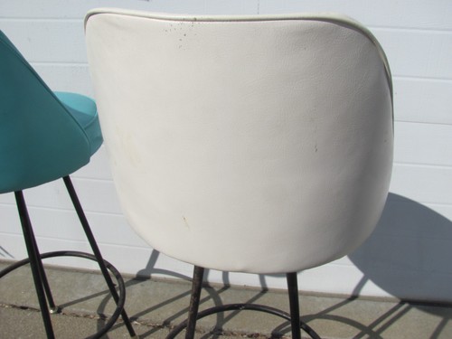 RARE! VTG MCM Mid Century Atomic Retro Bar Stool Chair Hair Pin Legs Cushioned - Picture 7 of 25