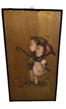 Vintage Hummels Original Oil On Wooden Panel Painting