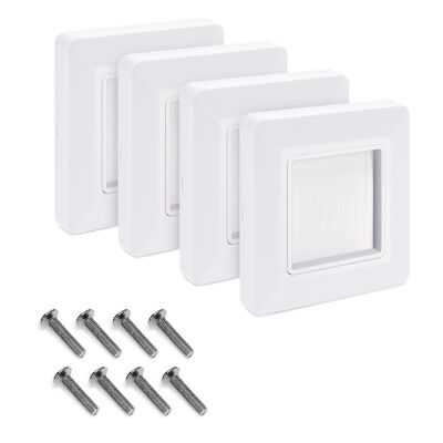 4x Blende Kabeldurchführung Unterputz 4 Stück Unterputzdose Deckel Bürste Kabel