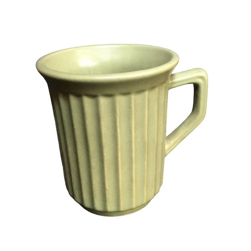 Vintage Mid-Century Modern Ceramic Striped Mccoy Pottery Ribbed Coffee Cup Mug