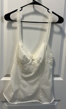 Olga Womens Camisole Lace trim Nylon White size M