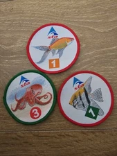STA Swimming Badges Goldfish Octopuss Angel Fish 1990's 