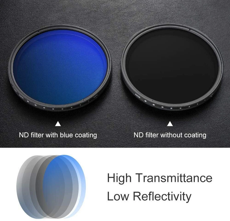 55mm ND Variable Fader Neutral Density Adjustable Filter ND2-ND400 Blue Coating - Image 3 of 4
