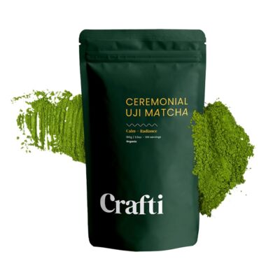 Crafti - Ceremonial Grade Organic Matcha Powder | 100 Servings 100g / 3.5oz |...