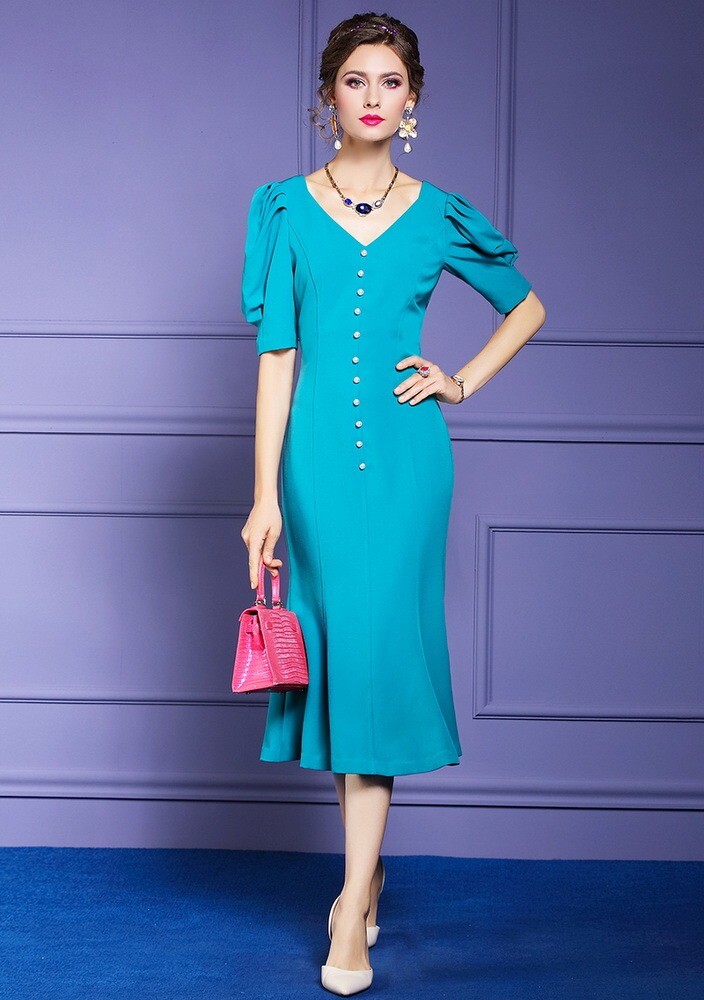fishtail hem midi dress Vesper - Midi Dress - Women - Viscose/Nylon/Spandex - 8 US