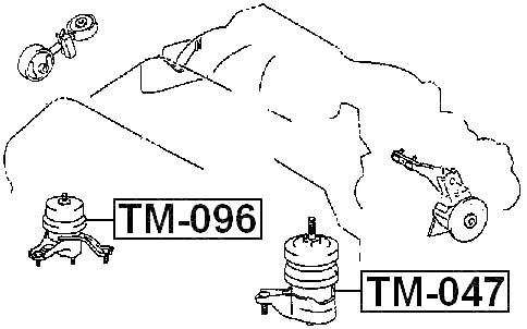 TM-096 Febest RIGHT ENGINE MOUNT (HYDRO) 12362-28020 - Picture 2 of 4