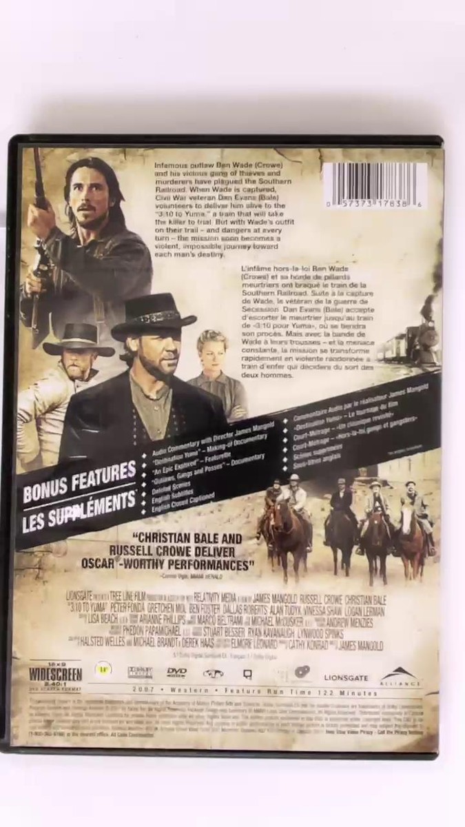 3:10 to Yuma (DVD, 2008, Canadian; French Version; Widescreen