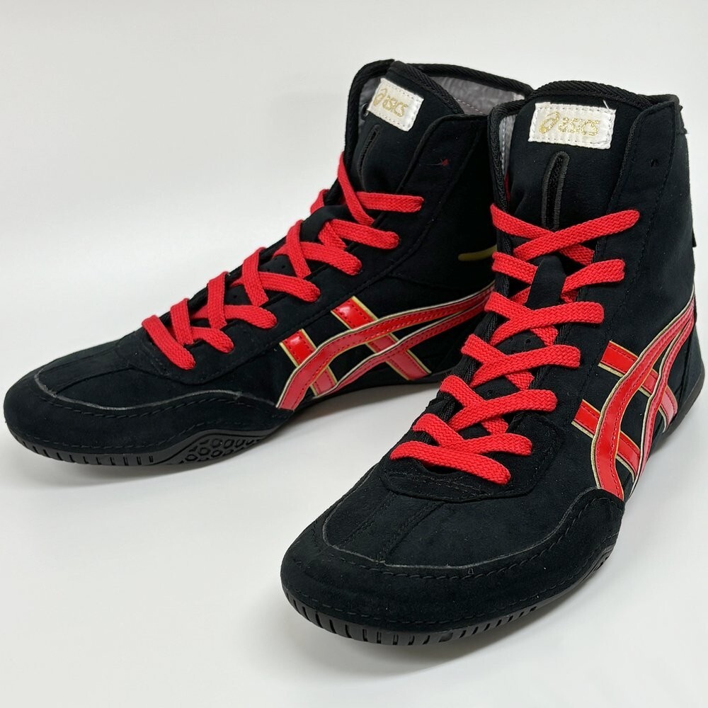 ASICS Wrestling Shoes 1083A001 Black x red gold Successor to ASICS