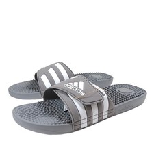 Adidas Adissage Slides Mens 18 Gray White Cloudfoam Casual Comfort Sandals New