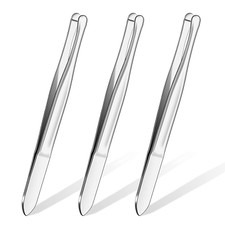 3 Pieces Stainless Steel round Tip Tweezers Eyebrow Hair Removal Tweezers Makeup