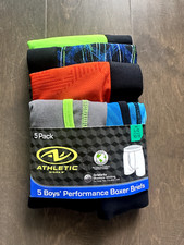 5 Athletic Works Performance Boxer Briefs Dry Wicking Boys Size Large 10-12