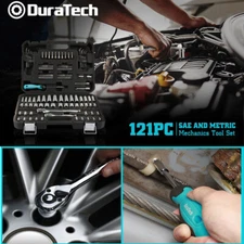 DURATECH 121PIECE Mechanics Tool Kits SAE/Metric Sockets Set 40-in-1 Screwdriver