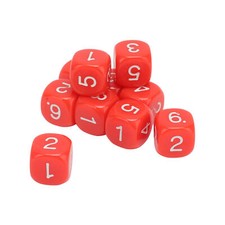20Pcs 6 Sided Number Dice 16mm Round Corner Polyhedral Dice For Board Game FF