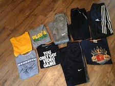 Boys size L  YLG Lot of 9 Athletic Sports Nike, Adidas, Under Armour, Jordan