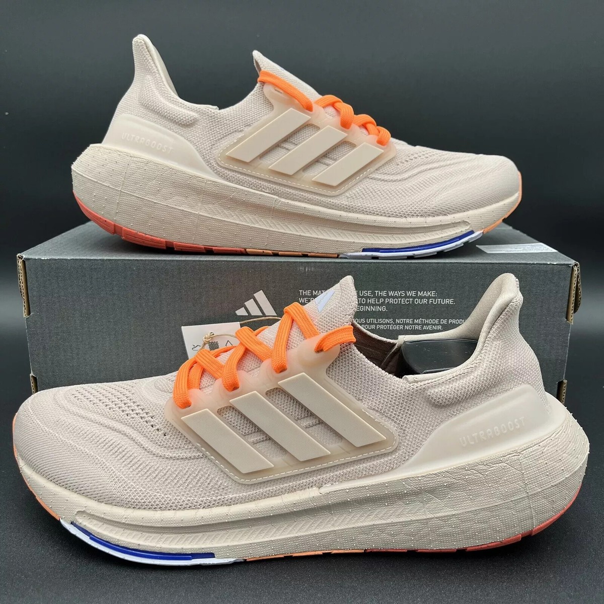 Adidas Ultra Boost Light Wonder Taupe Solar Red Men’s 12 HQ6343 Size 8.5 - Adidas UltraBoost Light Wonder Taupe for sale  main image 2