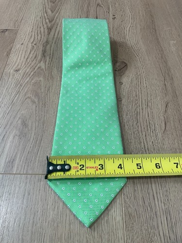 Vintage Ermenegildo Zegna Green Diamond Floral Geometric Pattern Tie 100% Silk - Picture 4 of 4