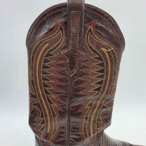 Botas de Vaquero P’s by Ferrini Marrón Teju Punta de Lagarto Western Para Hombre Talla 8 EE - Imagen 17 de 20