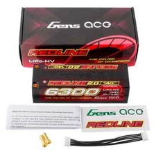 Gens Ace 6300mAh 4S 15.2V 140C HardCase Redline 2.0 Lipo Battery 5mm Bullet