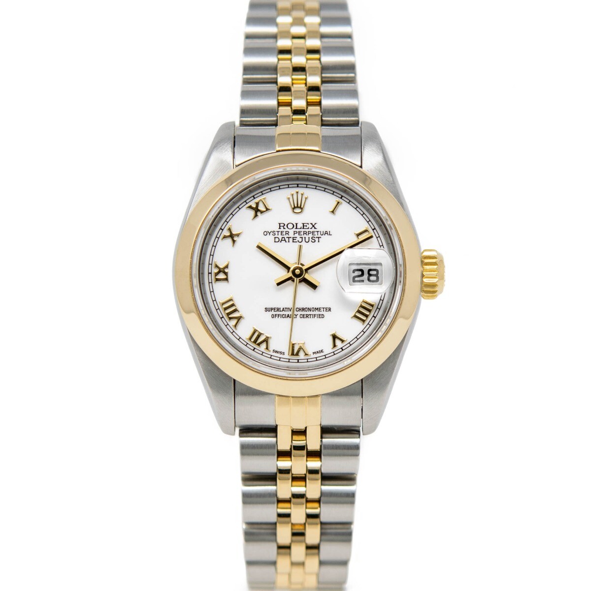 Rolex Lady-Datejust Gold & Steel 79163 White Roman, Jubilee - Pre-owned