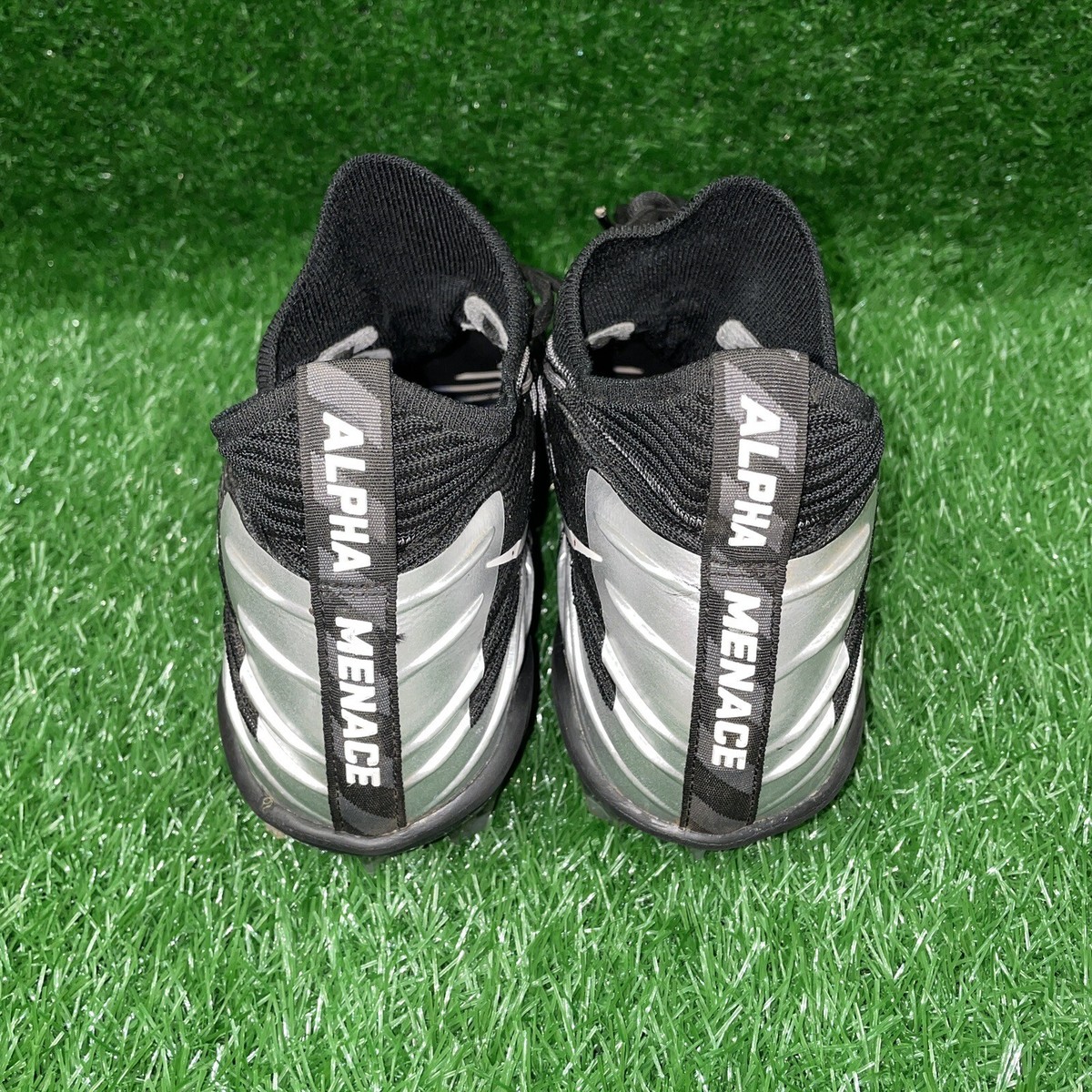 Nike Alpha Menace Elite TD Black Silver Football Cleat Size 