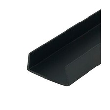 Outwater Plastics Black 1-1/4'' Styrene Plastic U-Channel/C-Channel 72 Inch L...
